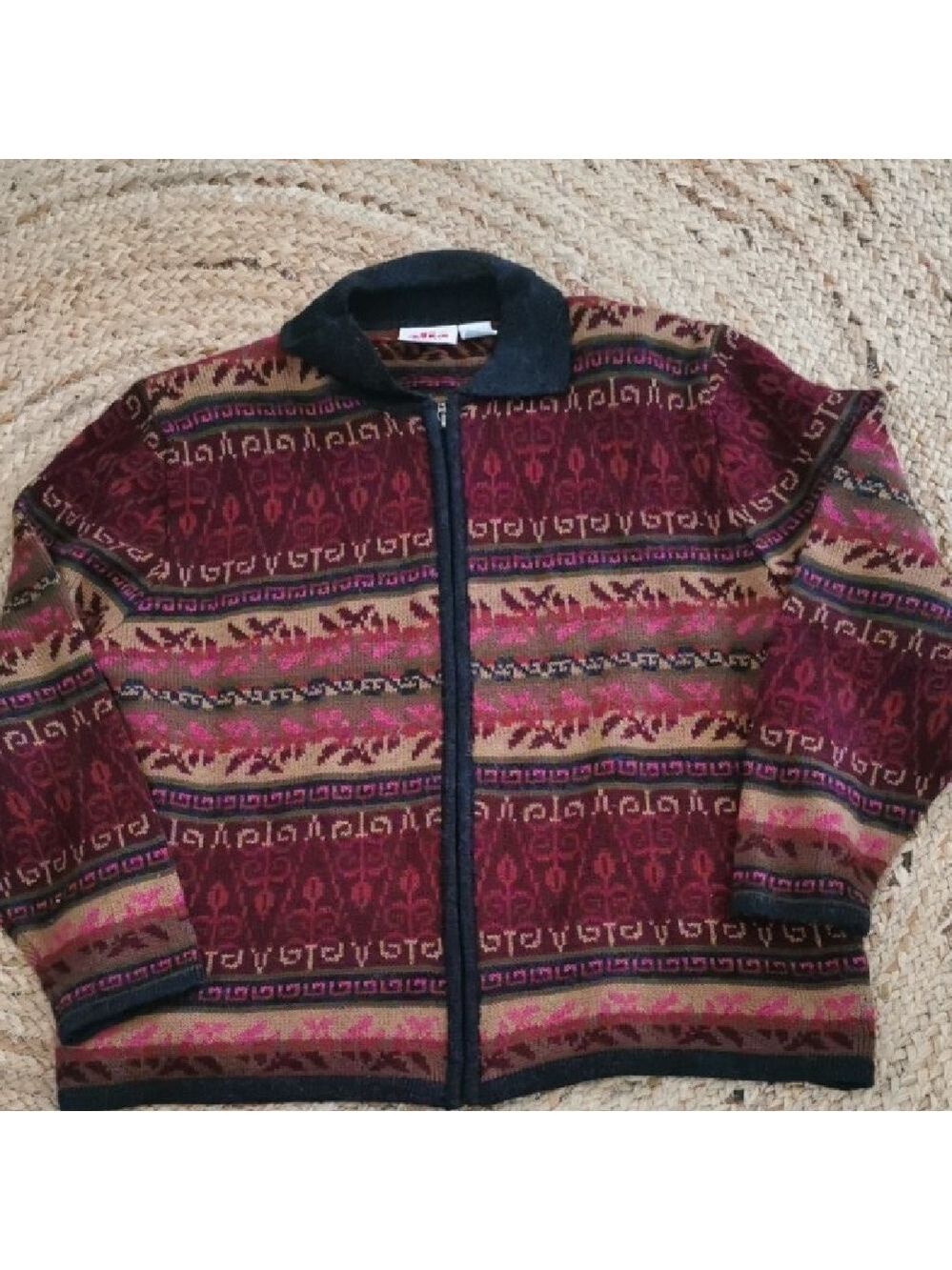 Vintage Alia petites womens wool blend cardigan with. Aztec southwestern Size L
